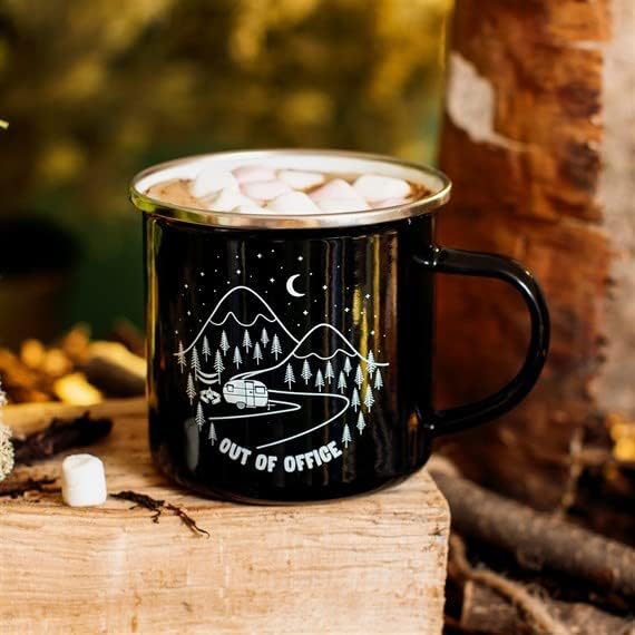 Sass & Belle Out of Office Enamel Black Mug