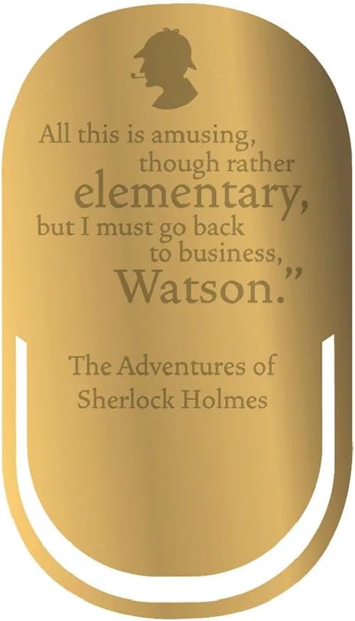 Half Moon Bay Amusing Rather Elementary - Sherlock Holmes - Bronze Tone 2.8 x 2.1 Inch Zinc Alloy/Enamel Bookmark Paper Clip