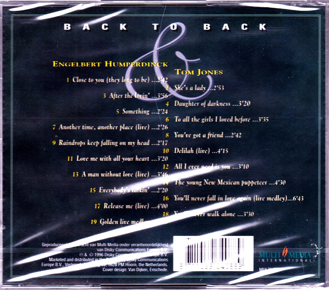 TOM JONES /ENGELBERT HUMPERDINCK/back to back