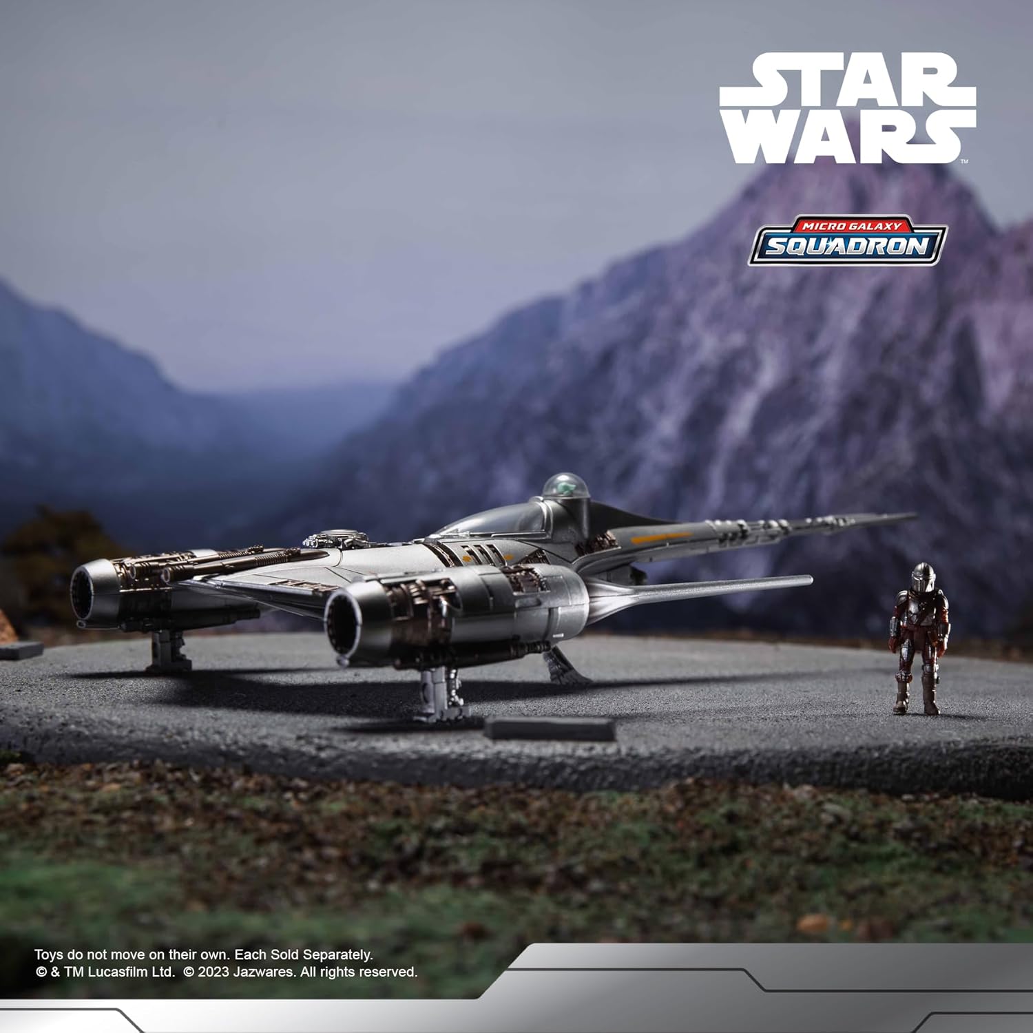 Star Wars Micro Galaxy Squadron The Mandalorian's N-1 Starfighter - Vehículo de Clase Starfighter de 13 cm con Accesorio de microfigura de 3 cm