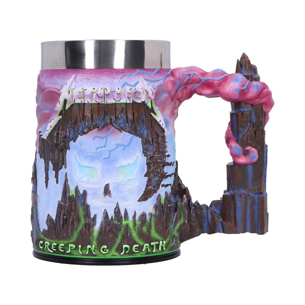 Nemesis Now Boccale dei Metallica Creeping Death, bicchieri da collezione in metallo pesante, prodotto con licenza ufficiale