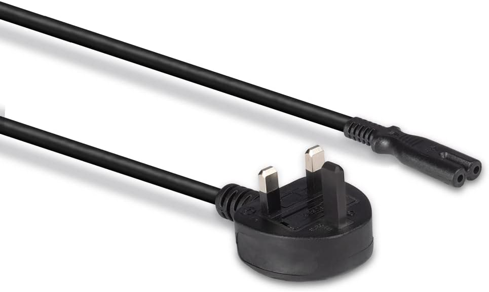 LINDY 30444 2 m UK 3 Pin Plug To IEC C7 Mains Power Cable - Black