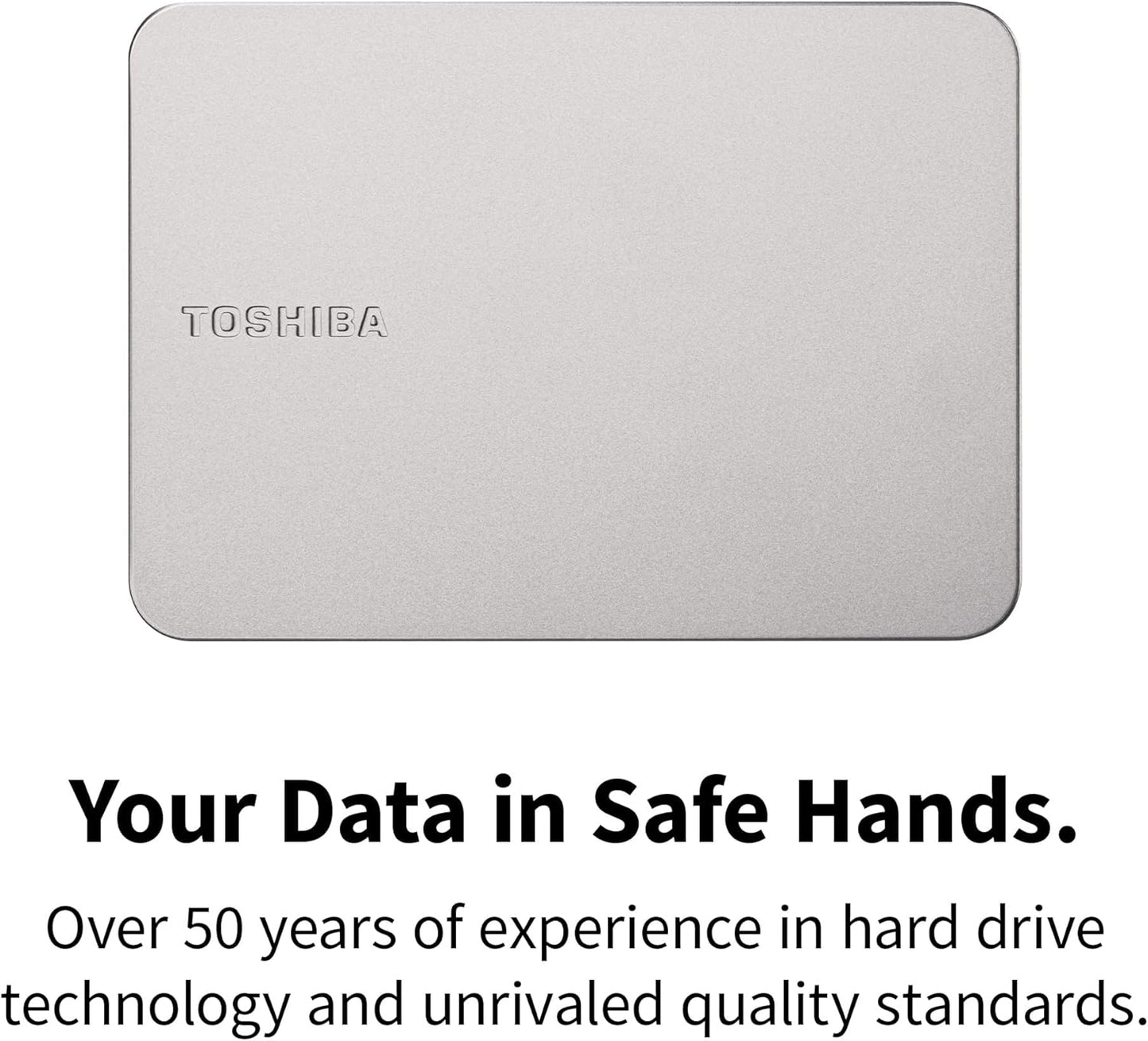 Toshiba Canvio Flex 4TB – Portable 2.5’’ External Hard Drive (HDD) for Mac, Windows PC, Smartphone and Tablet Use, Compatible with Most USB-C and USB-A Devices, Warm Silver (HDTX240ESCCA)