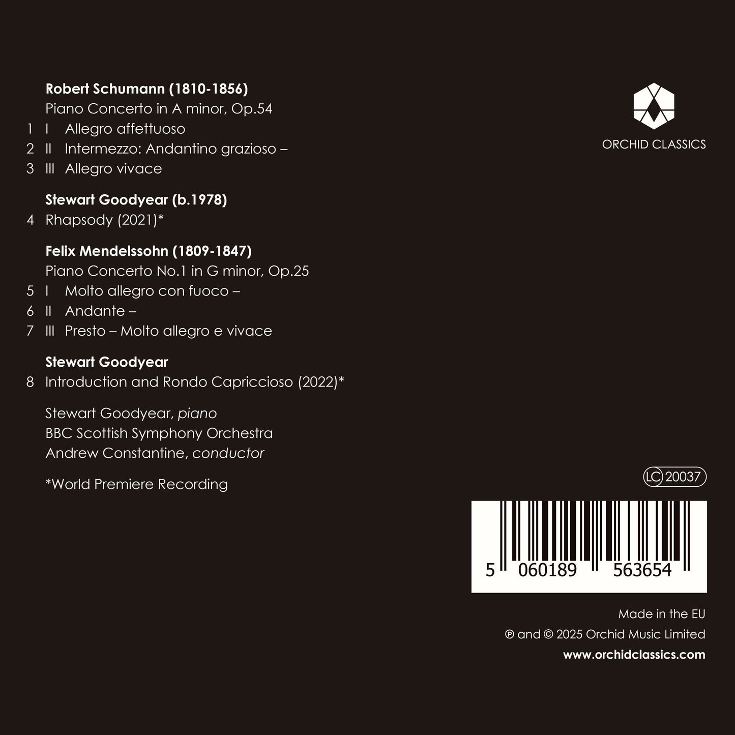 Stewart Goodyear: Mendelssohn/Goodyear/Schumann