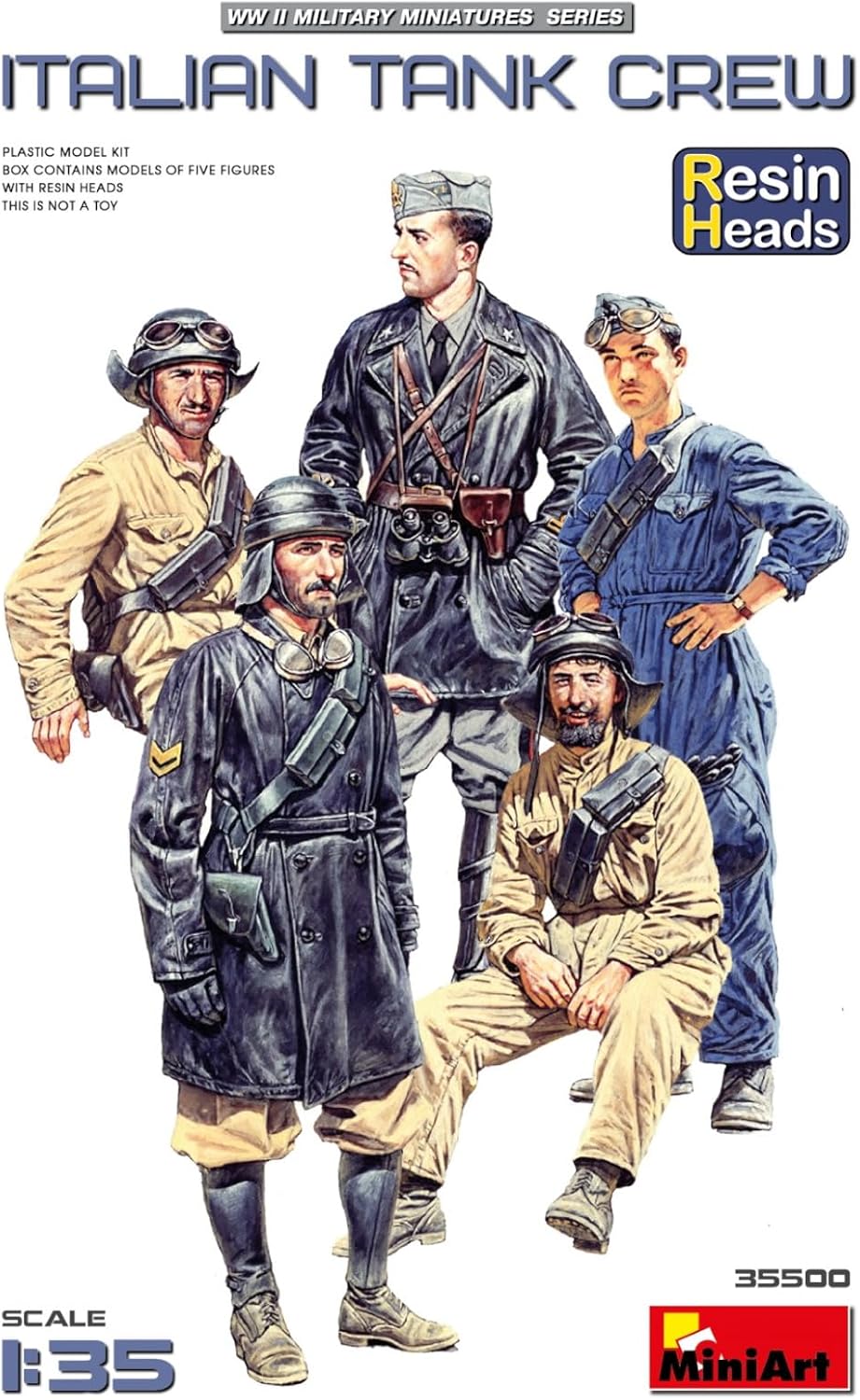 Miniart 1:35 - Italian Tank Crew with Resin Heads