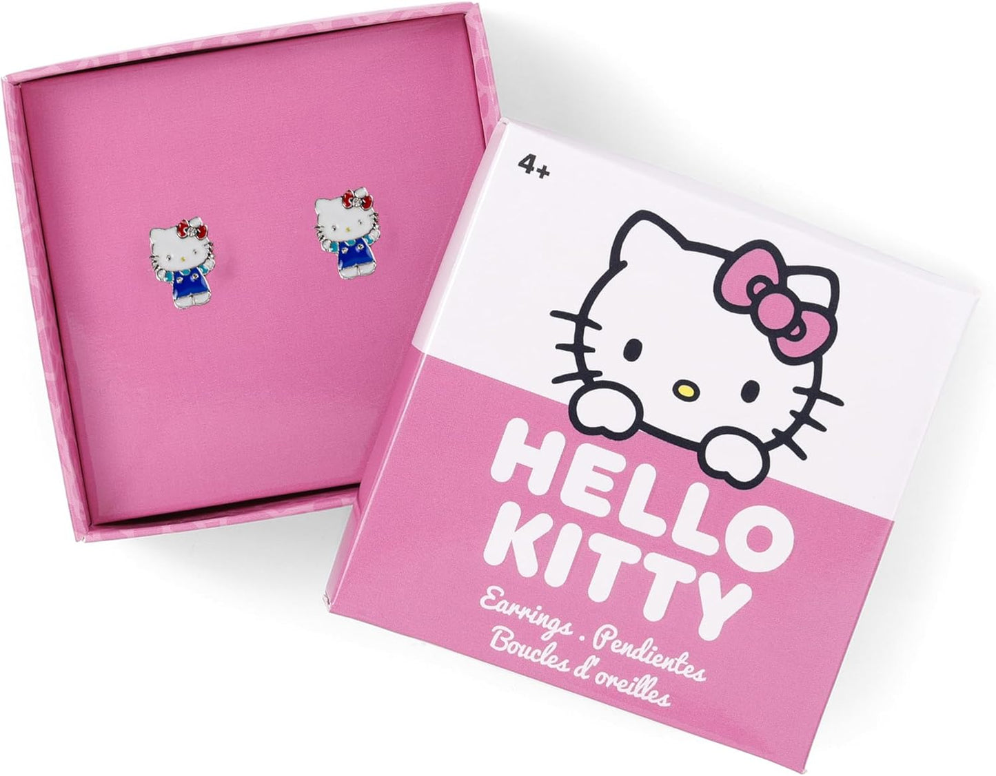 Hello Kitty Girls Sterling Silver Silhouette Cut Out Stud Earrings