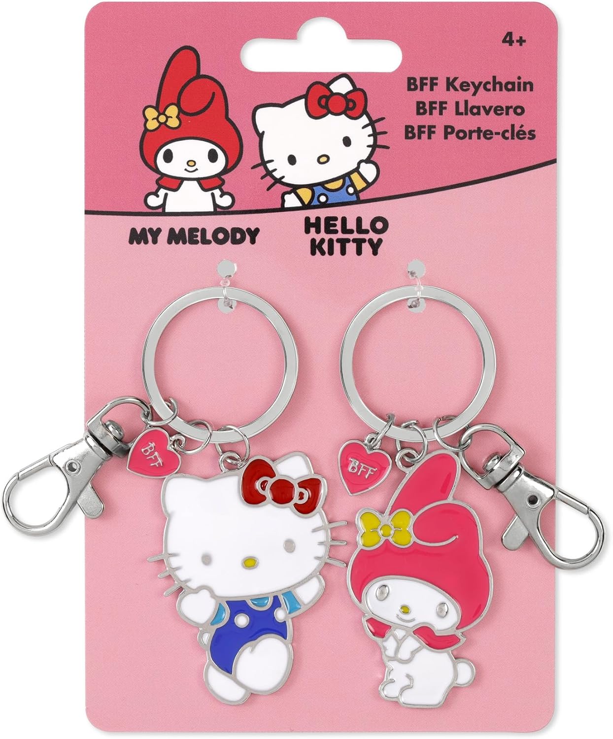 Hello Kitty Metal Bff 2 Pcs Keychain Set