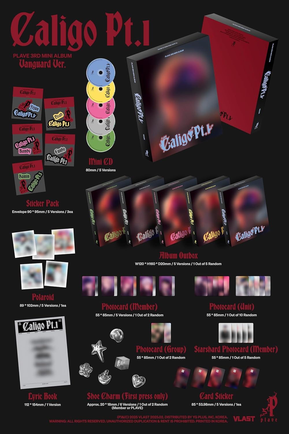 Caligo Pt.1 - Vanguard Version - Random Cover - incl. Lyrics Book, Member Photocard, Unit Photocard, Group Photocard, Starghard Photocard, Sticker Pack, Polaroid + Card Sticker