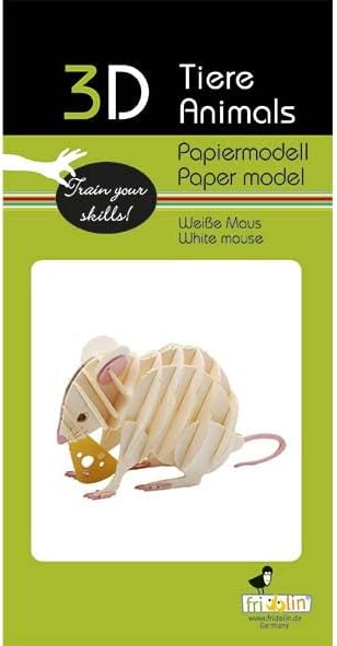 3D Paper Model White Mouse