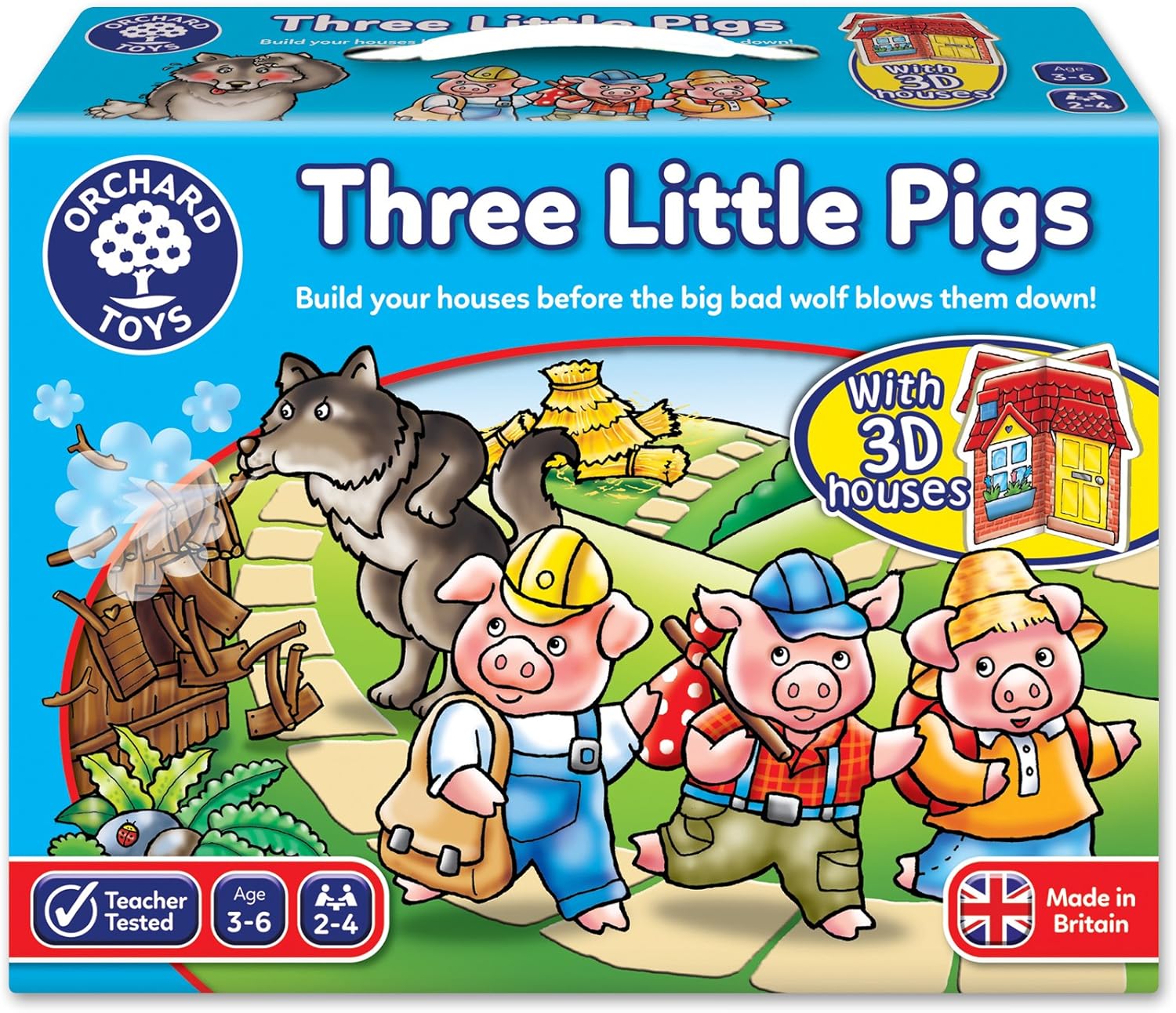 Orchard Toys Three Little Pigs Game & What's the Time, Mr Wolf Game