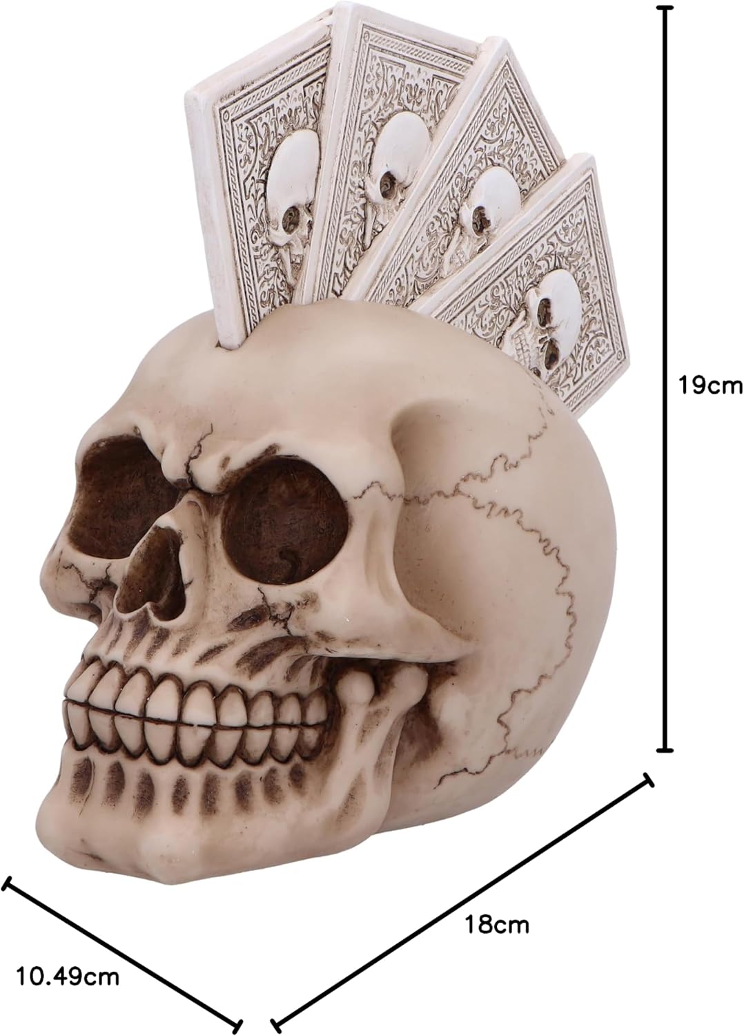 Nemesis Now Four of a Kind Skull Ornament, Resin, Off White, 19cm