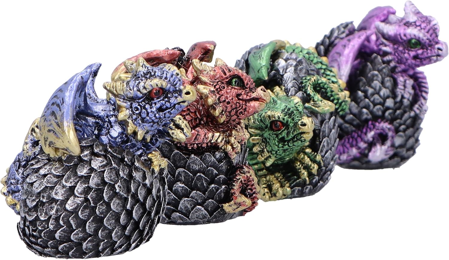 Nemesis Now Eggling Hoard 5cm, Resin, Silver, Dragon Figure, Silver Dragon Ornament, Collectable Dragon Giftware, Cast in the Finest Resin, Expertly Hand-Painted