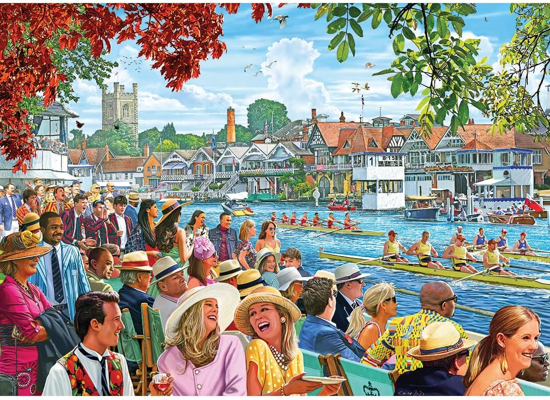 Rowing at the Regatta 1000 Piece Jigsaw Puzzle | Nostalgic Jigsaw Puzzle | Sustainable Jigsaw Puzzle for Adults | Premium 100% Recycled Board | Great Gift for Adults | Gibsons Games