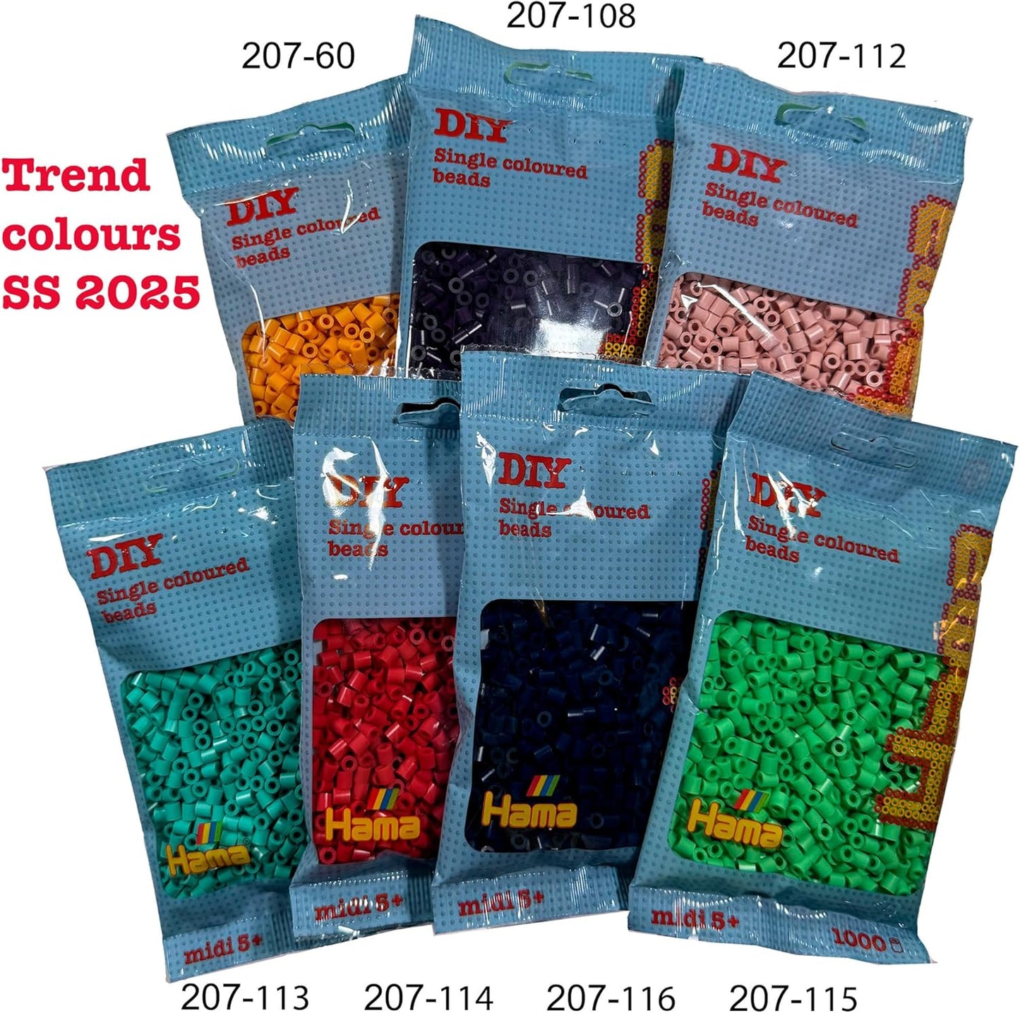 Hama Beads and Storage | Approx.9.600 Beads distributed on 12 Different Colours and 1 Storage Tray with lid