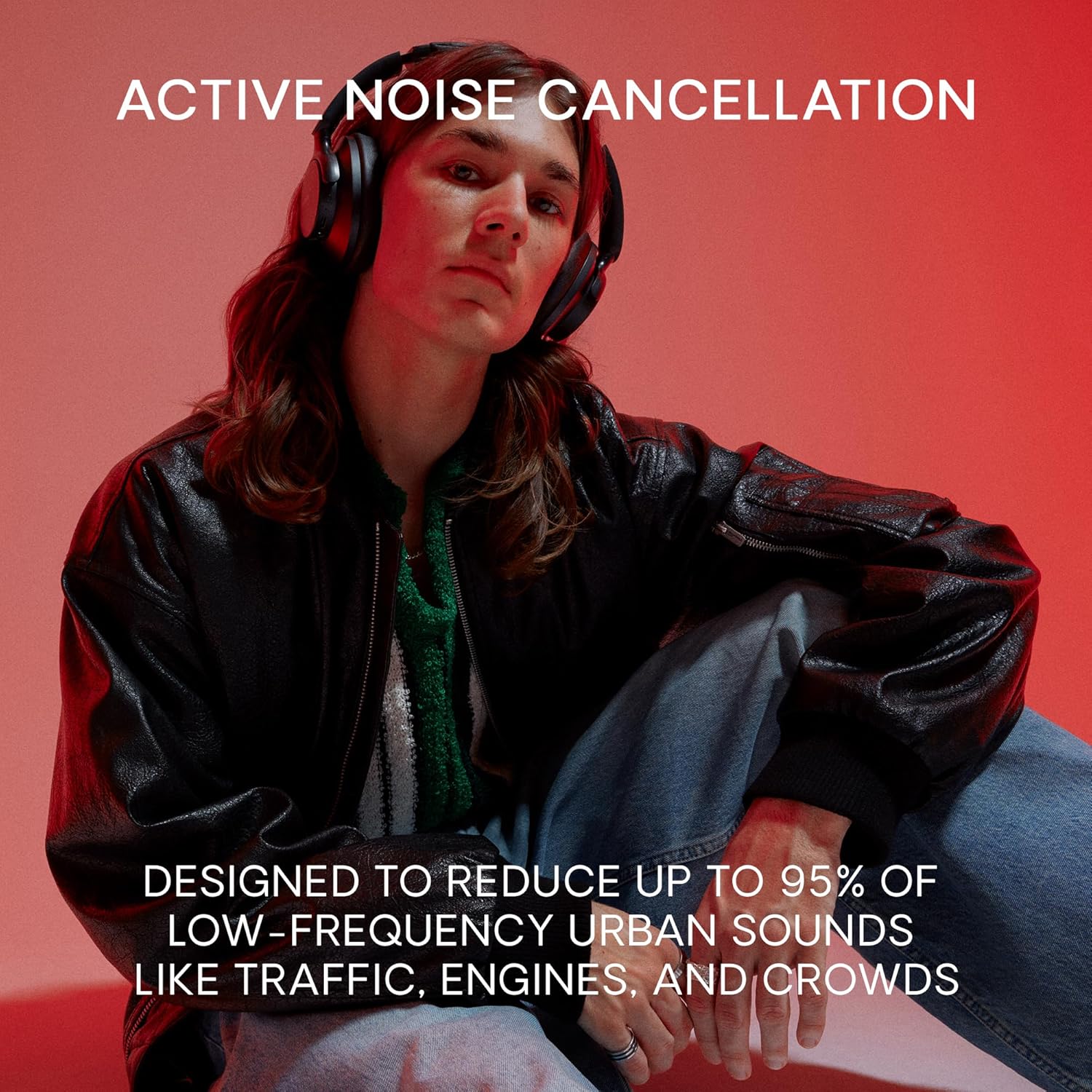 Urbanista Valencia Cuffie Bluetooth Over-Ear, Active Noise Cancelling, Cuffie Senza Fili Bluetooth, Tempo di riproduzione 50 ore, con modalità ANC, audio Hi-Res, bassi profondi, collegamento di 2