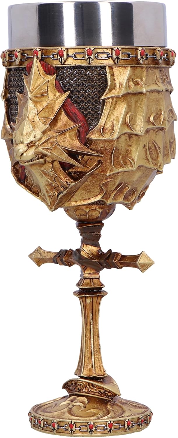 Nemesis Now Dark Souls Ornstein Goblet 15.5cm, Resin, Gold, Officially Licensed Dark Souls Merch, Dark Souls Trilogy Wine Cup, Stainless Steel Insert, Cast in The Finest Resin, Expertly Hand-Painted