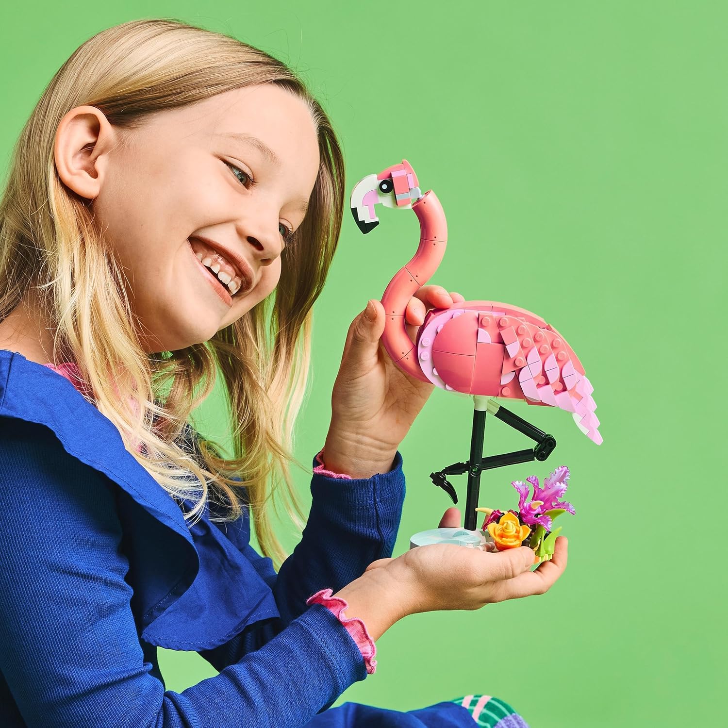 LEGO Creator 3in1 Wilde dieren: roze flamingo Speelgoed voor 8 jaar en Ouder, Verandert in Kaketoe en Axolotl, Creatief Bouwpakket voor Kinderen, Paascadeau voor Jongens en Meisjes 31170
