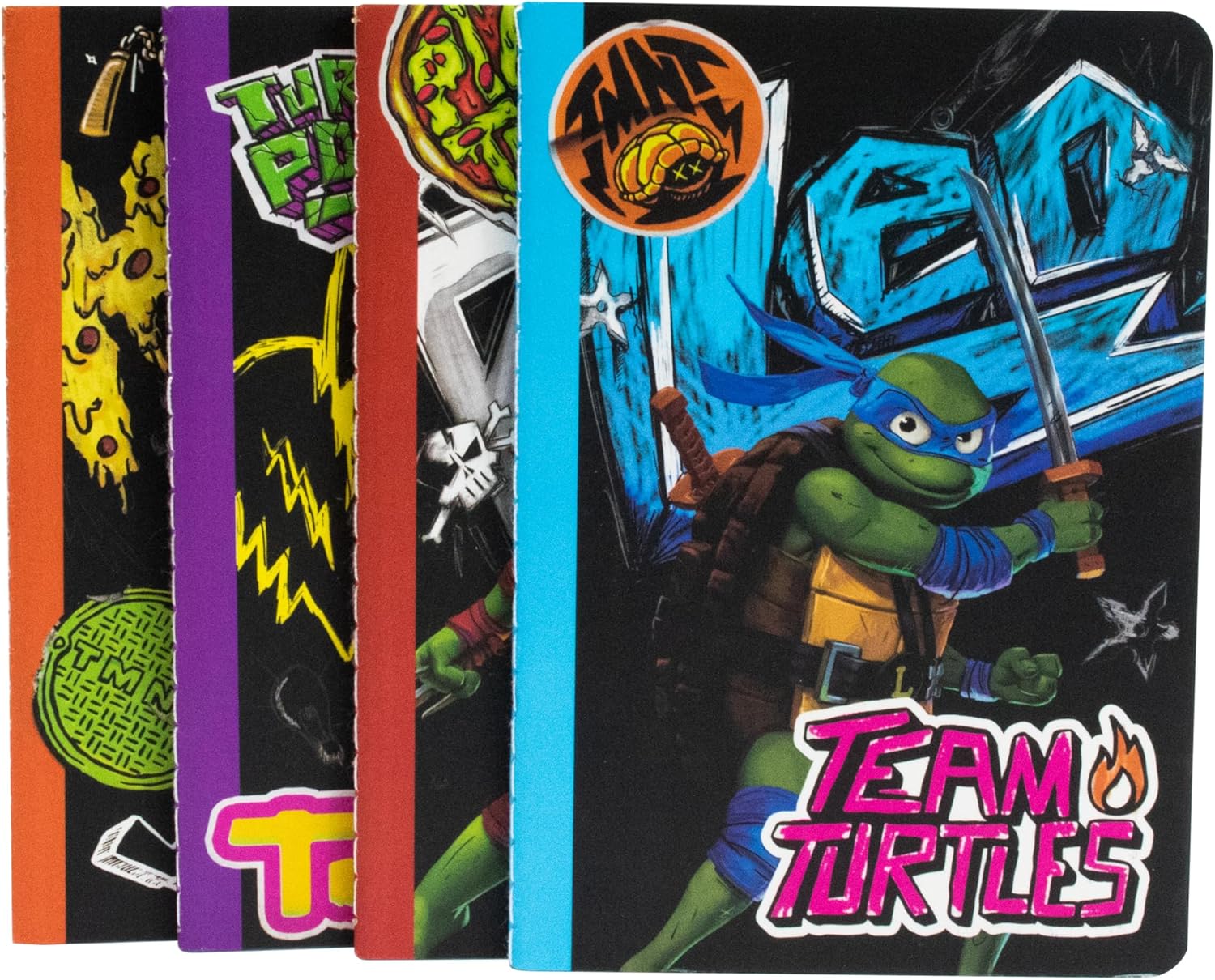 Ninja Turtles ThumbsUP TMNT Notebook 4 x A6 Notebook 40 Lined Pages Assorted Designs Official Merch