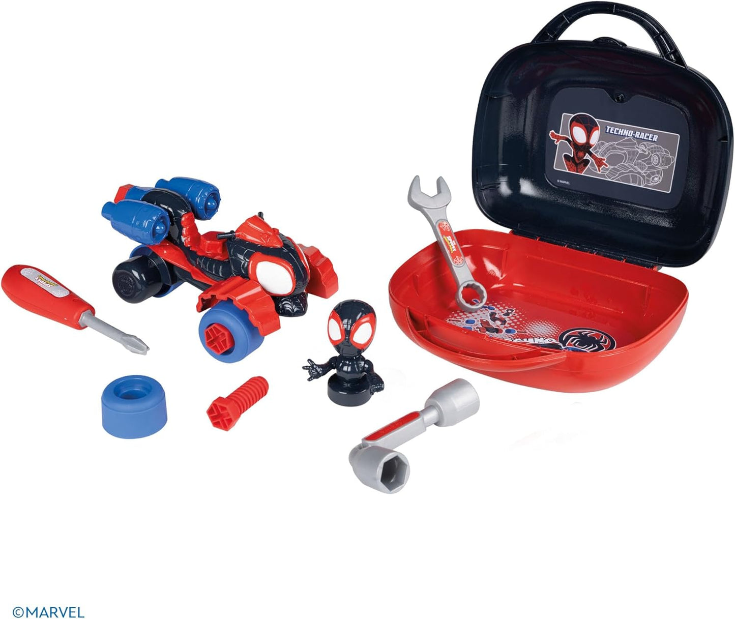 Smoby - Spidey Spin Box – gereedschapskoffer Miles Morales – knutselspeelgoed voor kinderen – 360928