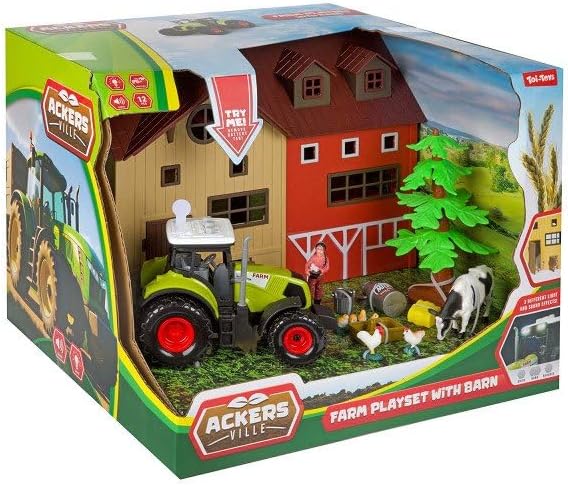 Toi-Toys - Ackers Ville Boerderij met Tractor Licht en Geluid Speelset 12dlg.