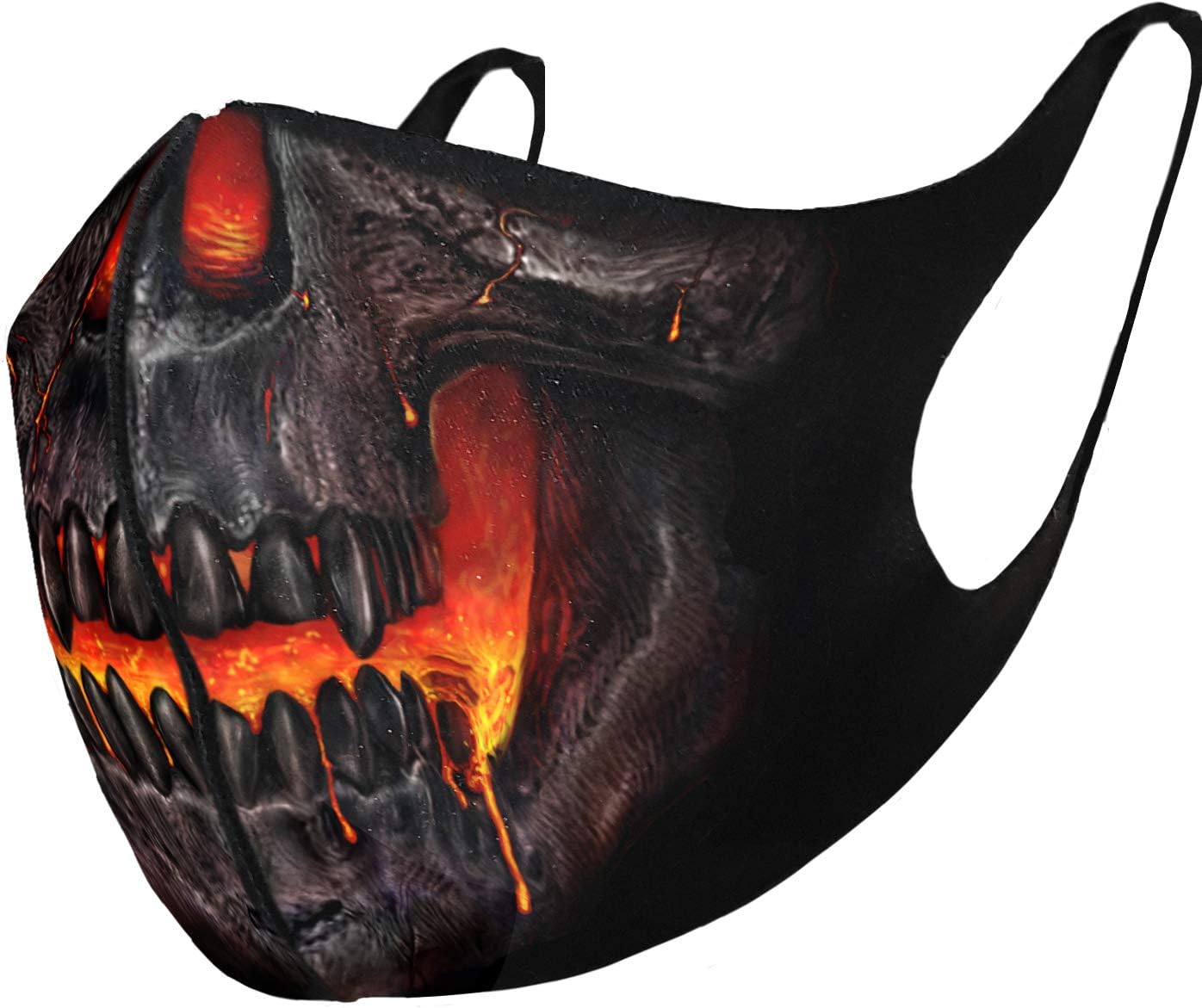 Spiral - SKULL LAVA (Unisex Black Face Masks) One Size