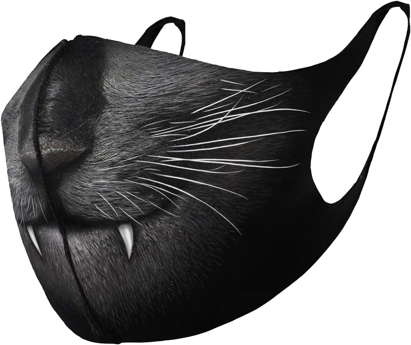 Spiral - CAT FANGS (Unisex Black Face Masks) One Size
