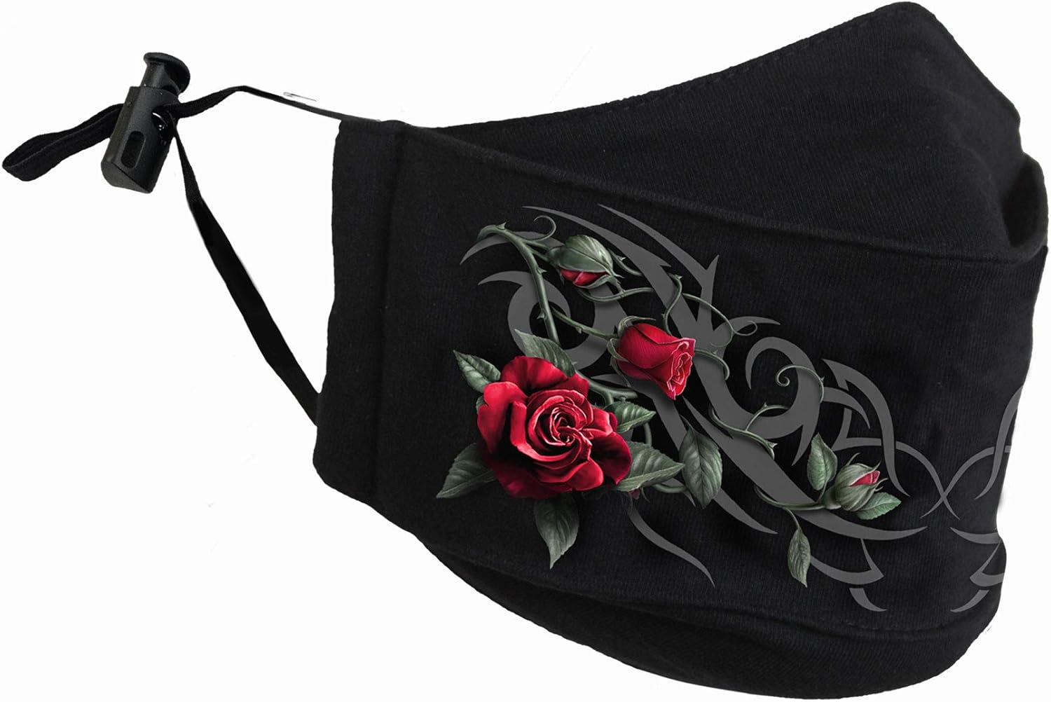 Spiral - TRIBAL ROSE (Unisex Black Face Masks) One Size