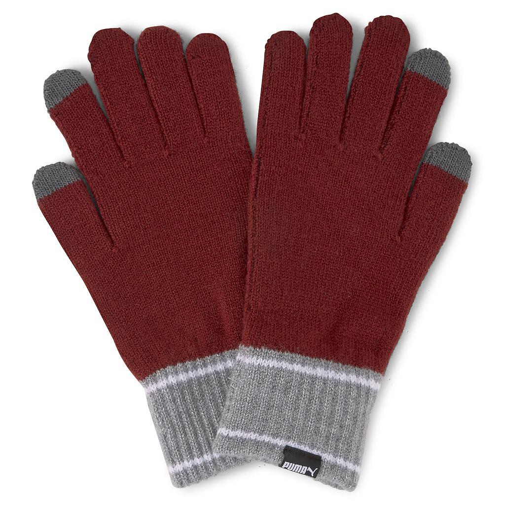 Puma Knit Gloves (Pair) Small Intense Red/Gray Heather Small Intense Red/Gray Heather