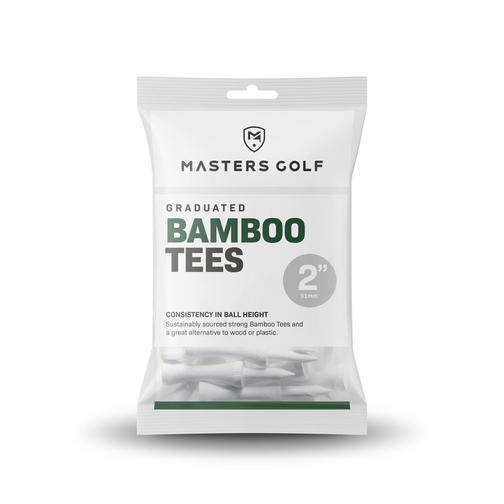 Masters Bamboo Graduated Tees (Bag of 20) 2" White 2" White