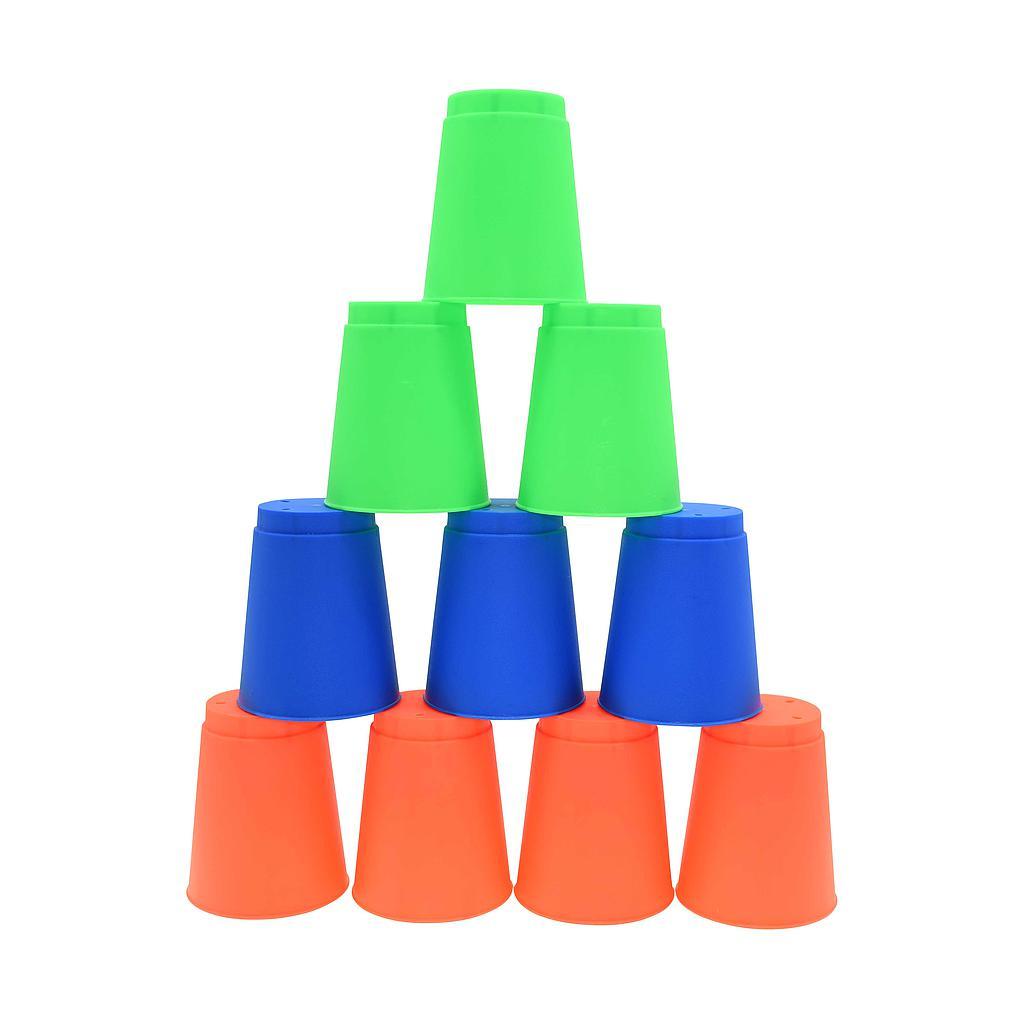 Stacking Cups (Pack of 12) Blue/Green/Orange Blue/Green/Orange