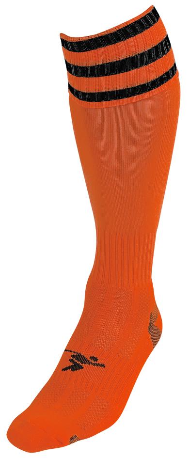 Precision 3 Stripe Pro Football Socks Adult 7-11 Tangerine/Black 7-11 Tangerine/Black