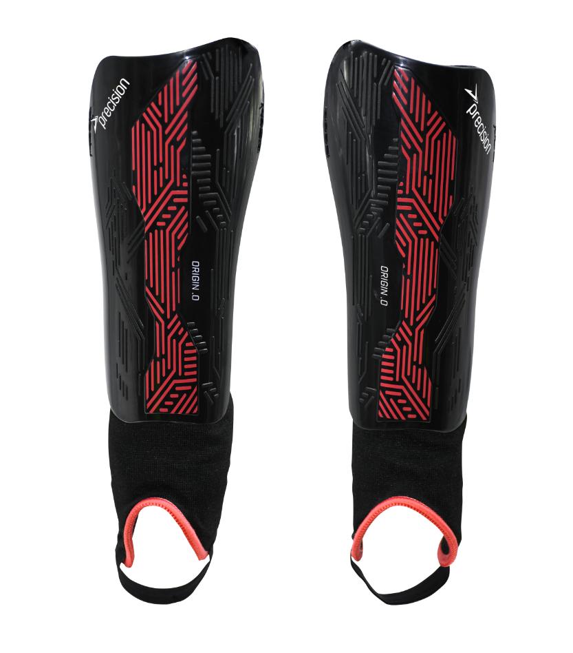 Precision Origin.0 Shin & Ankle Guards Large Black/Red Large Black/Red