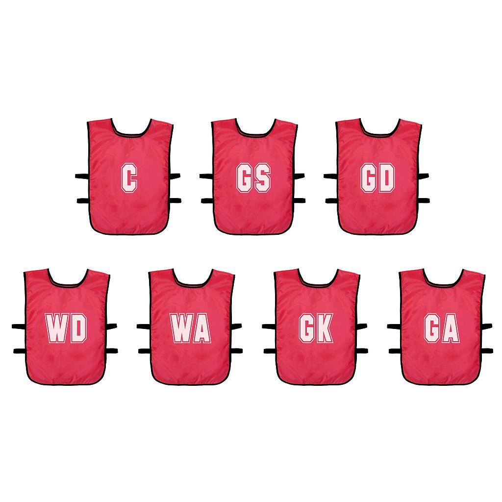 (Pack of 7) Mesh Netball Training Bibs (Infants, Kids) Infants Red Infants Red
