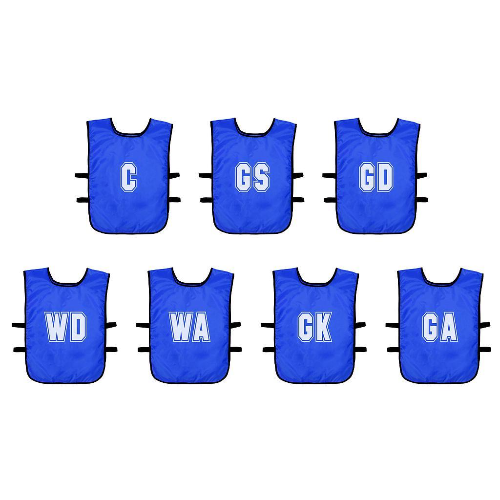 (Pack of 7) Mesh Netball Training Bibs (Youths, Adult) Youths Royal Youths Royal