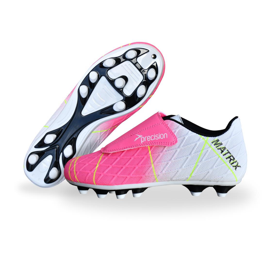 Precision Matrix Junior Football Boots FG J12 Fuchsia/White/Lime J12 Fuchsia/White/Lime