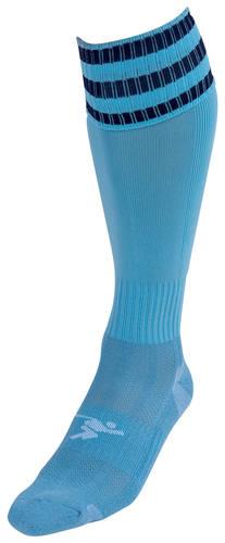 Precision 3 Stripe Pro Football Socks Junior J12-2 Sky/Navy J12-2 Sky/Navy