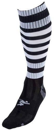 Precision Hooped Pro Football Socks Junior J12-2 Black/White J12-2 Black/White