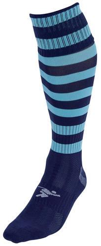 Precision Hooped Pro Football Socks Junior J12-2 Navy/Sky J12-2 Navy/Sky