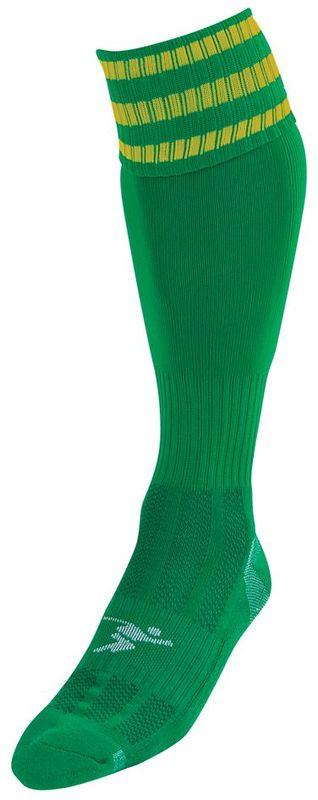 Precision 3 Stripe Pro Football Socks Junior J12-2 Green/Gold J12-2 Green/Gold