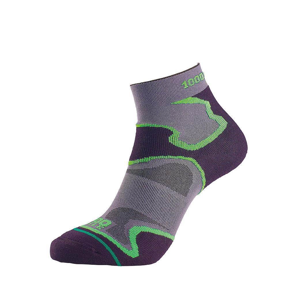 1000 Mile Fusion Sock Ladies Small Grey/Black/Green Small Grey/Black/Green
