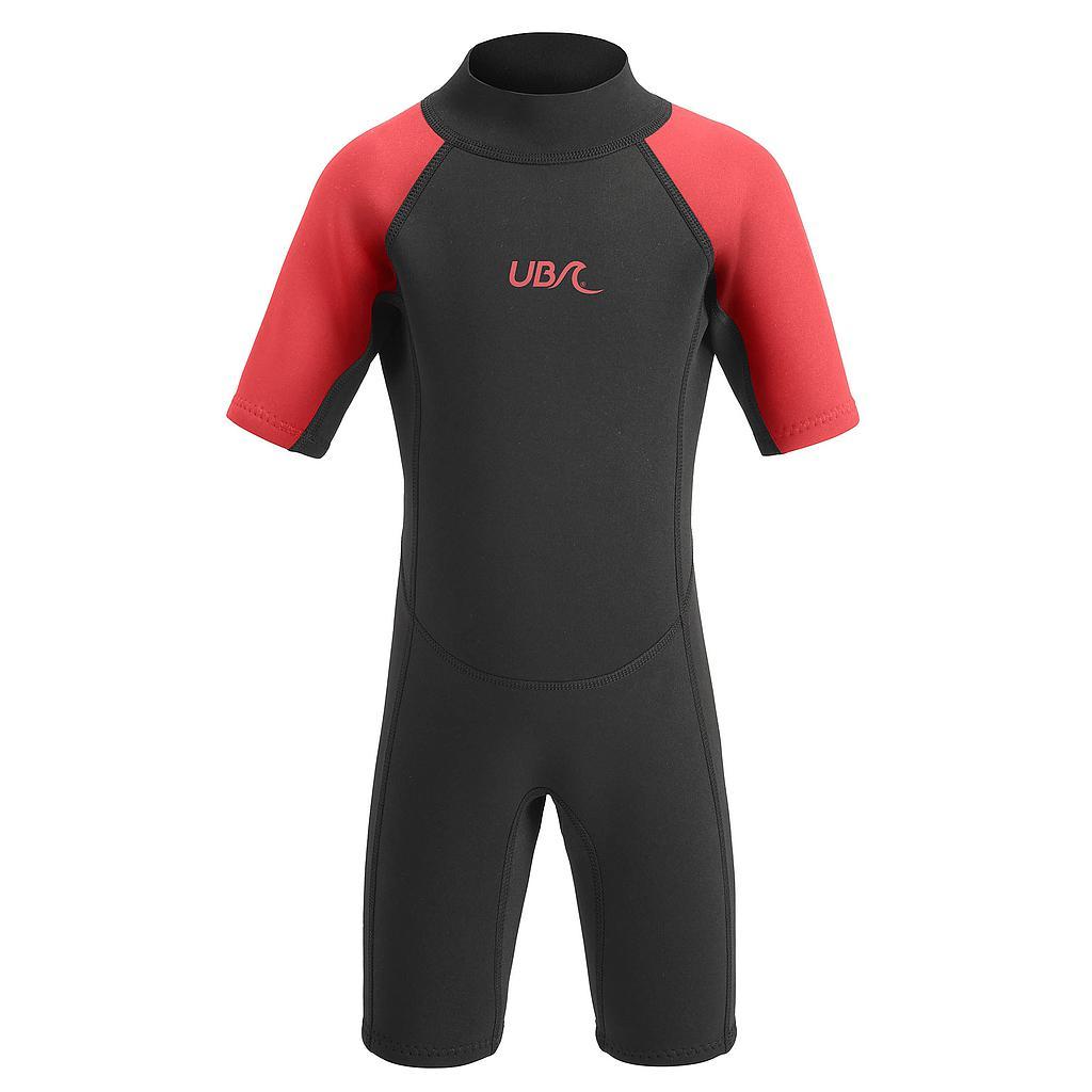 UB Kids Sharptooth Shorty Wetsuit 3-4 Years Black/Red 3-4 Years Black/Red