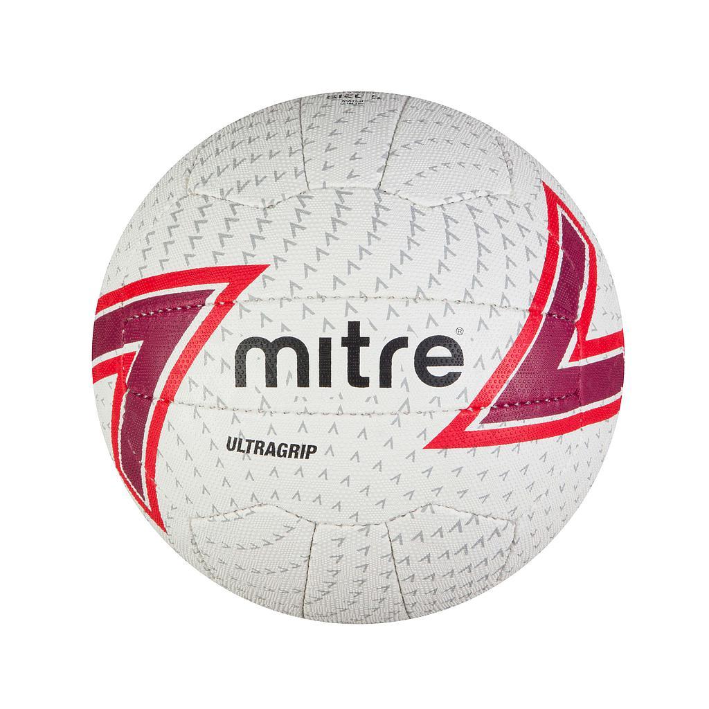 Mitre Ultragrip 18 Panel Netball 4 White/Red/Black 4 White/Red/Black