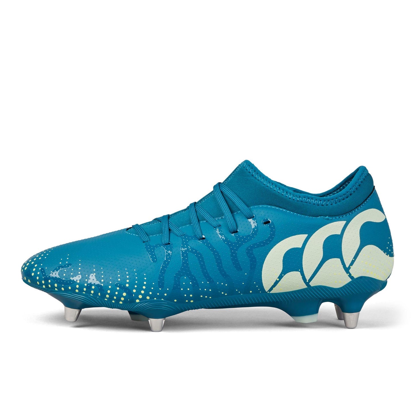 Canterbury Men's Speed Infinite Team Soft Ground Rugby Boot Adults Lagoon Sunny Lime Spray