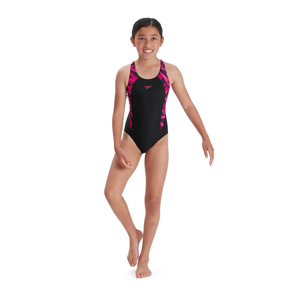 Speedo HyperBoom Splice Muscleback Junior Swimsuit 5-6 Years / 24" Black/Blue 5-6 Years / 24" Black/Blue