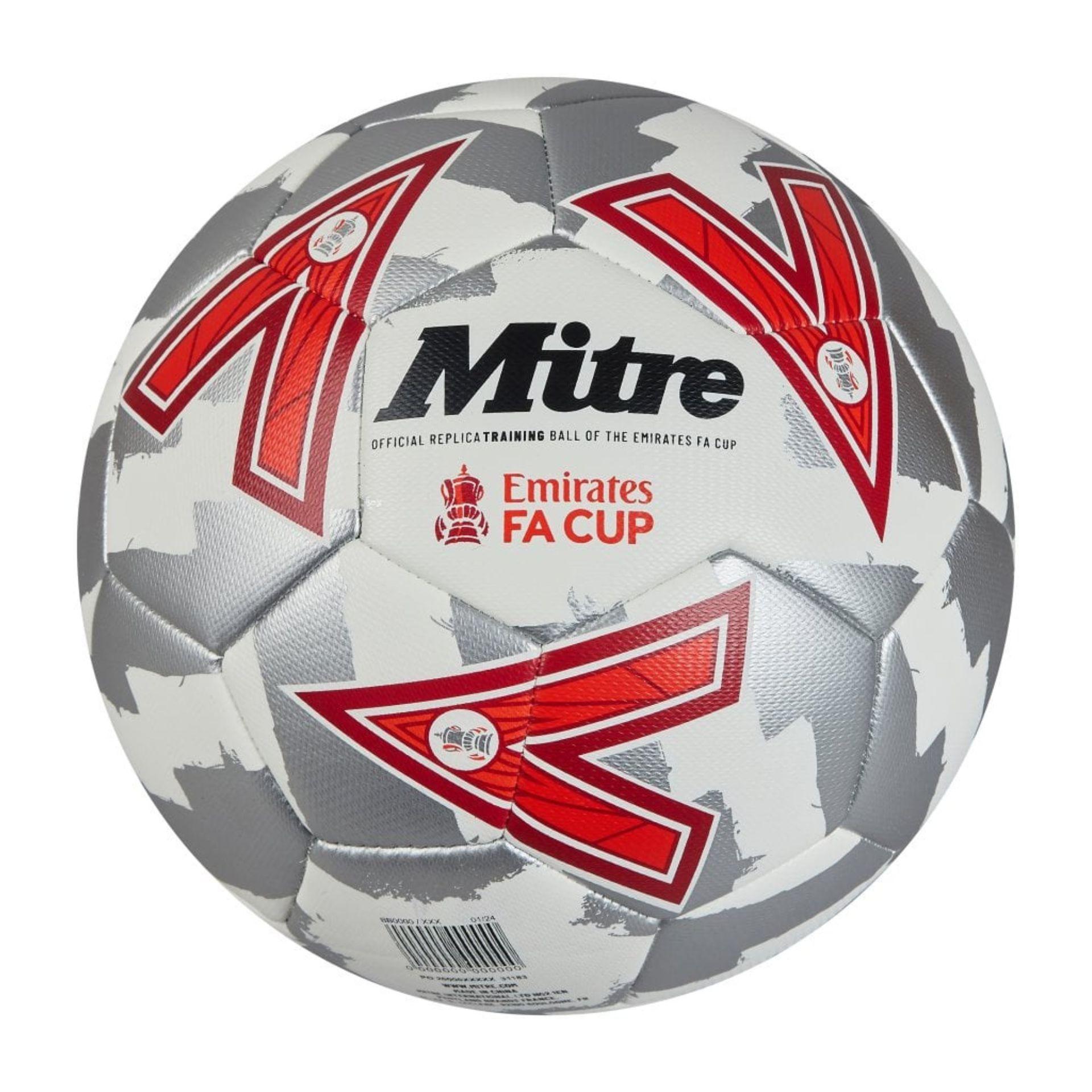 Mitre FA Cup Football 24/25 5 White/Silver/Red 5 White/Silver/Red