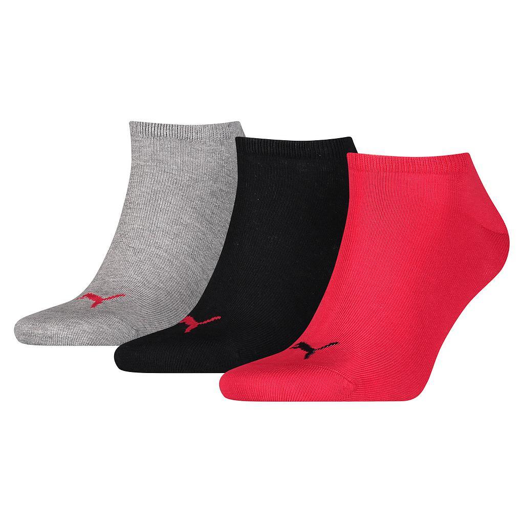 Puma Sneaker Invisible Socks (3 Pairs) 12-14 Black/Red/Grey 12-14 Black/Red/Grey
