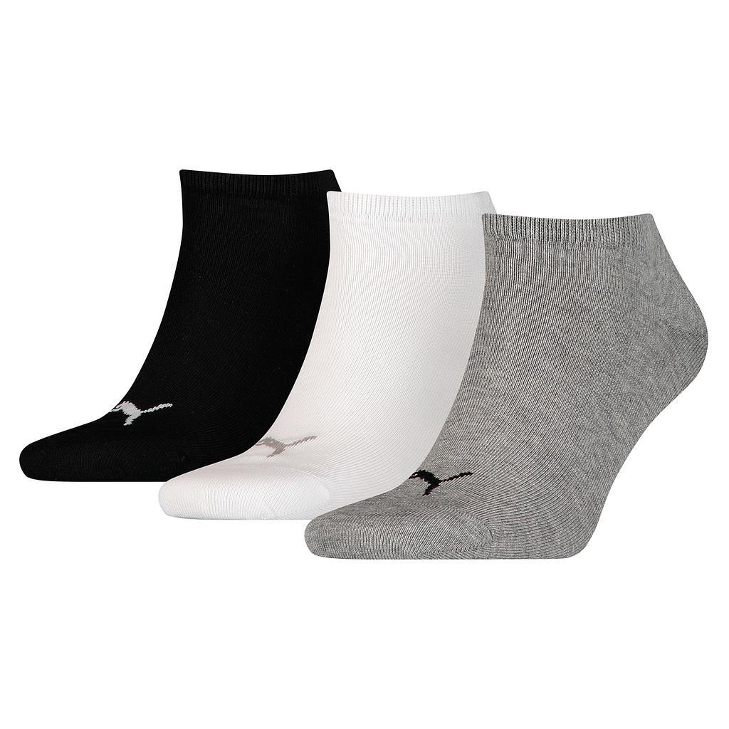 Puma Sneaker Invisible Socks (3 Pairs) 12-14 Grey/White/Black 12-14 Grey/White/Black