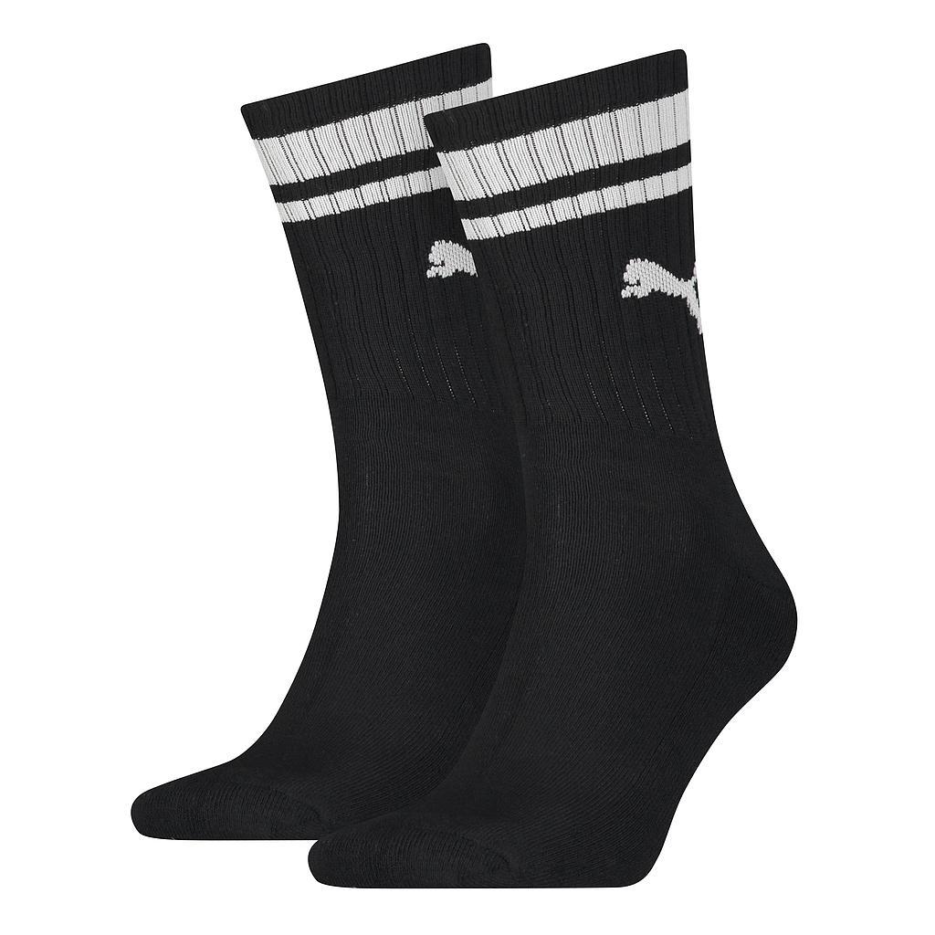 Puma Crew Heritage Stripe Sock (2 Pair) 2.5-5 Black/White 2.5-5 Black/White