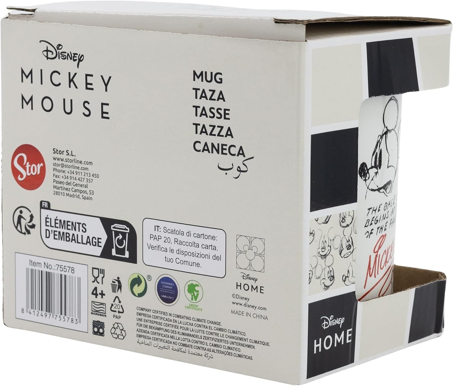 Disney - Mickey Mouse - Young Adult Ceramic Mug 11 Oz in Gift Box - Vintage