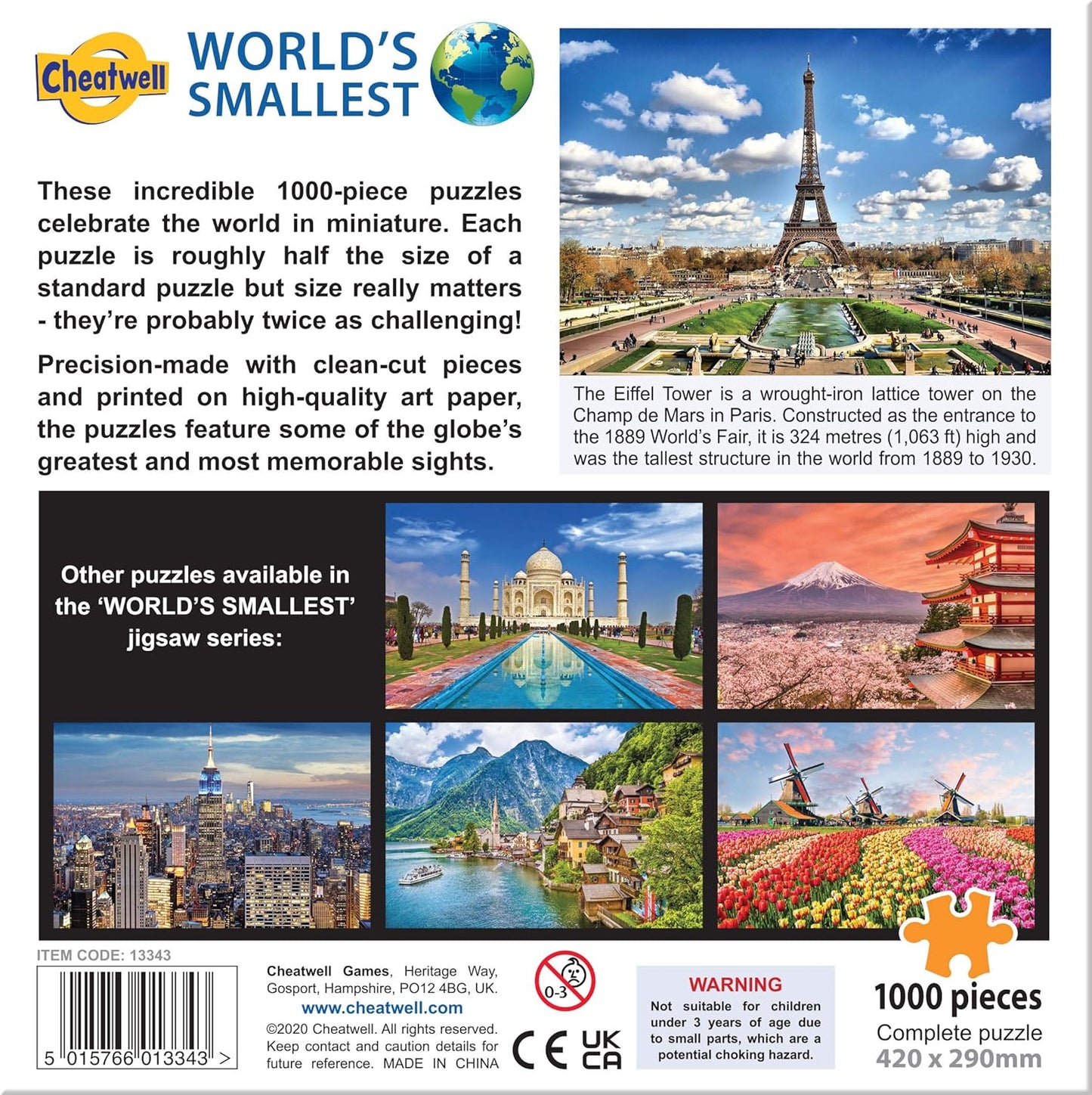 Cheatwell Games 658 13343 1000 Piece Jigsaw EA World's Smallest Puzzles